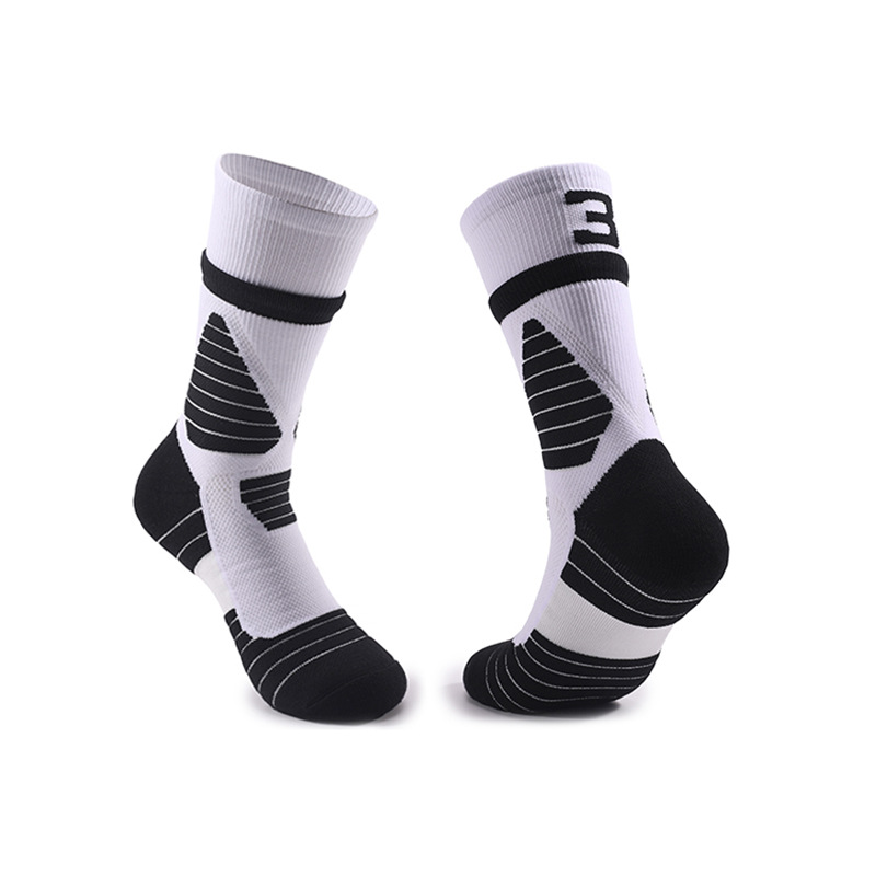 Thick Towel End Sports Socks Absorb Sweat Socks Comfortable Non-slip Basketball Number Socks Compression Scoks